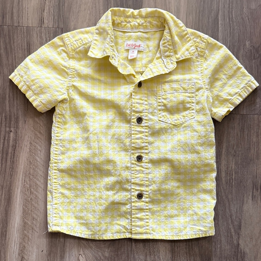 Cat & Jack Light Yellow Kids Button Down Shirt